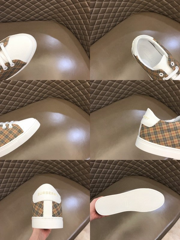 Burberry Camel Combat Boots - Side Profile View