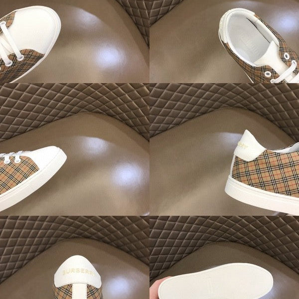 Burberry Camel Combat Boots - Side Profile View