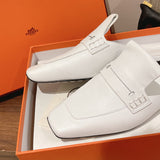 Hermès White High-Top Sneakers - Toe Detail View