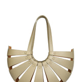 Close-up of Bottega Veneta shoulder bags hardware and fine stitching