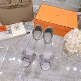 Hermes shoes Style 370 - full pair display (alternate angle)