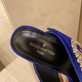 Louis Vuitton Black Block Heel Pumps - Side Profile View