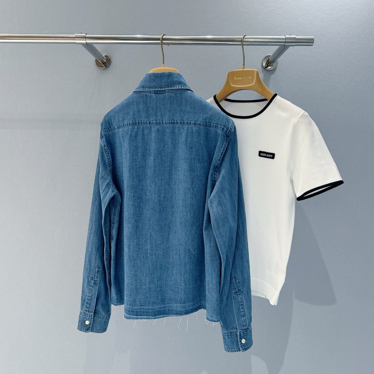 Tops- Miu M Denim Shirt Premium Designer Casual Top