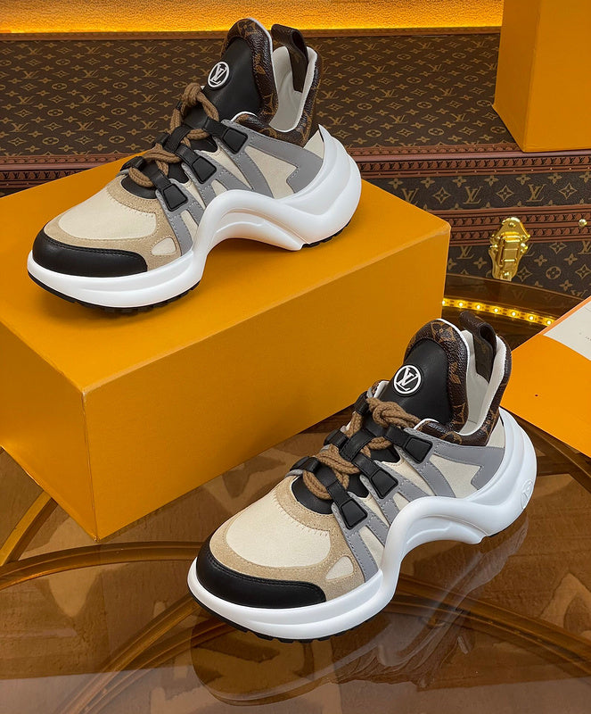 Louis Vuitton Chocolate Brown Combat Boots - Heel Detail View