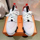 Hermès White High-Top Sneakers - Heel Detail View