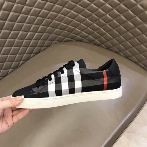 Burberry Nude Chunky Platform Sneakers - Angled View
