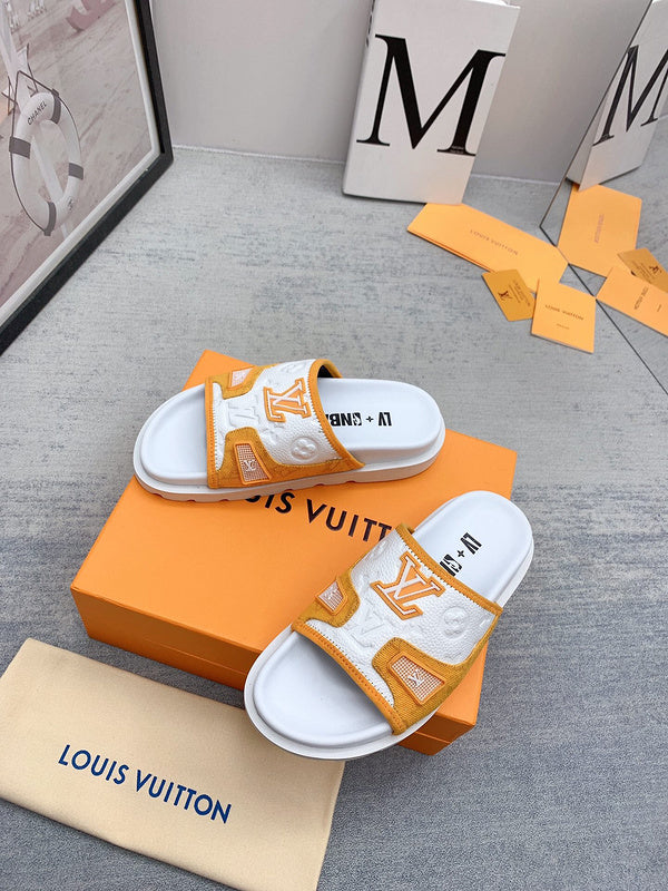 Louis Vuitton Nude Pointed-Toe Flats - Angled View