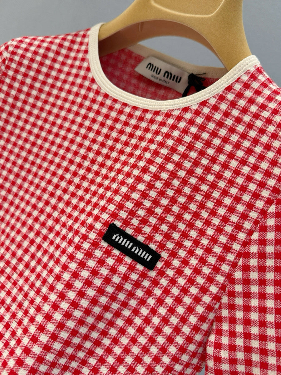 T-Shirts- Miu M T-shirt Casual Everyday Designer Tee