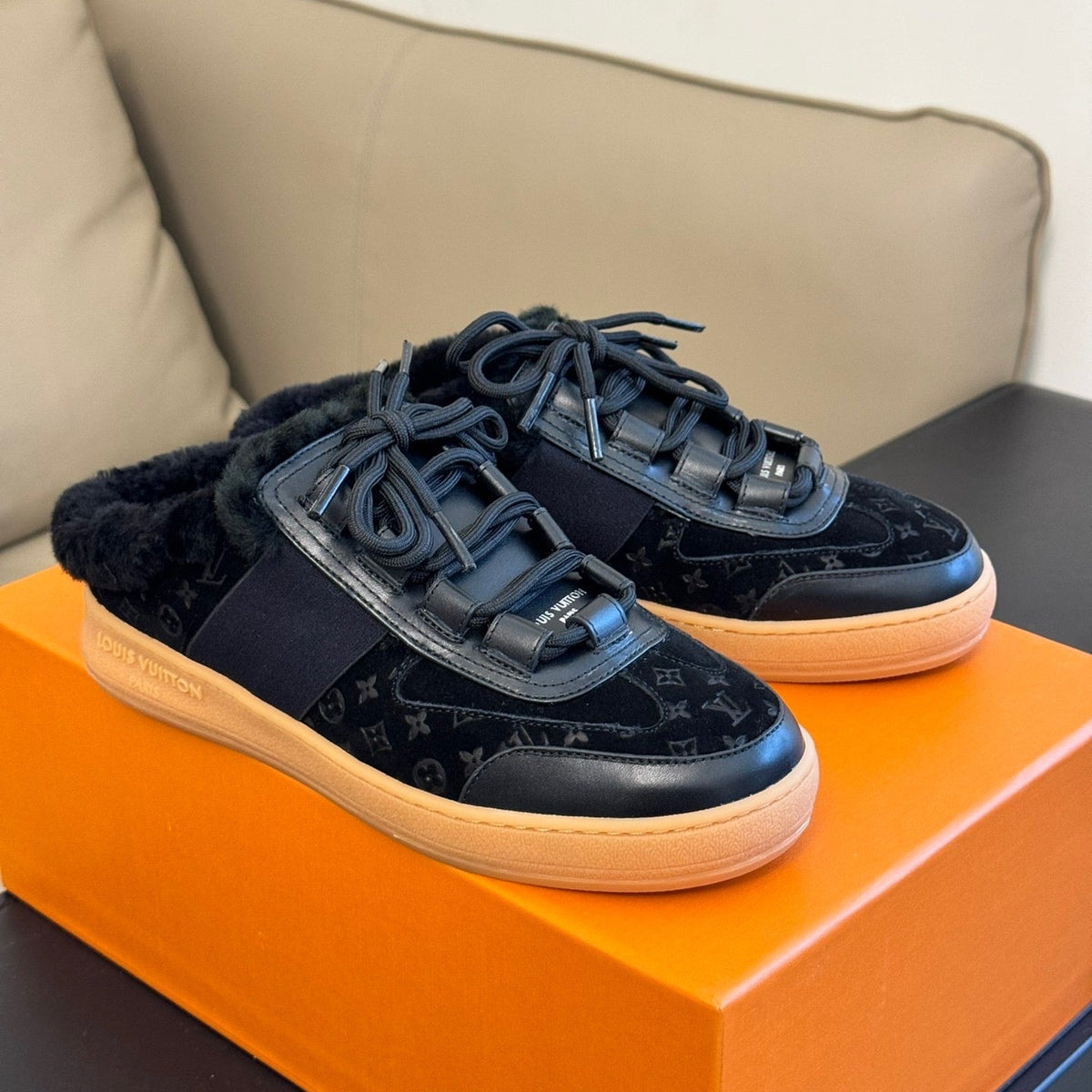 Louis Vuitton Shoes- Louis Vuitton Lou Open Back Sneakers Luxury Lifestyle Designer Footwear