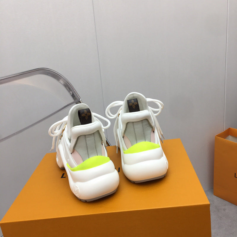 Louis Vuitton White Low-Top Sneakers - Front View