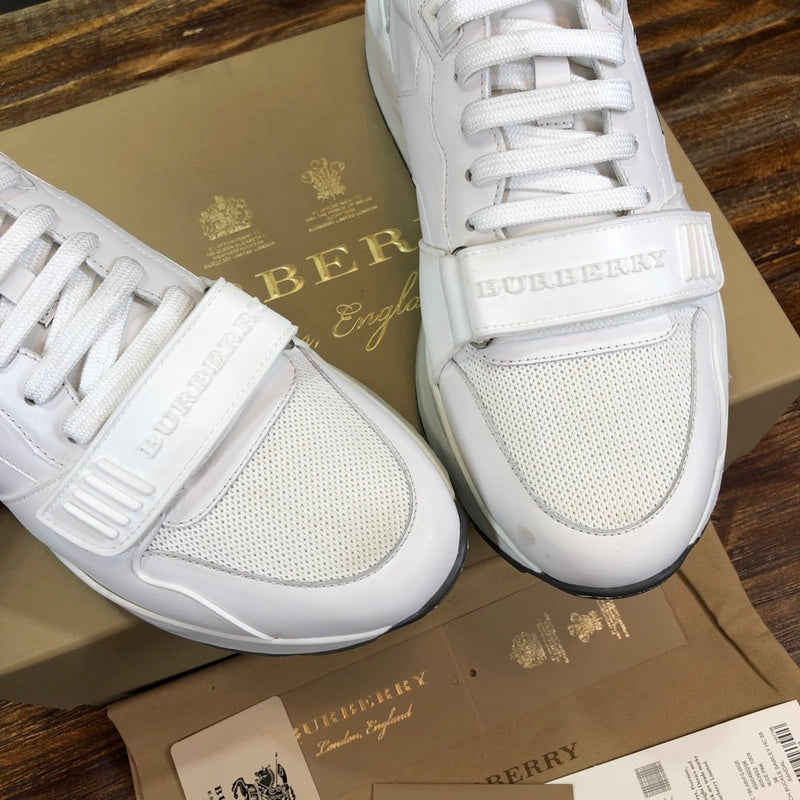Burberry White Platform Heels - Back View