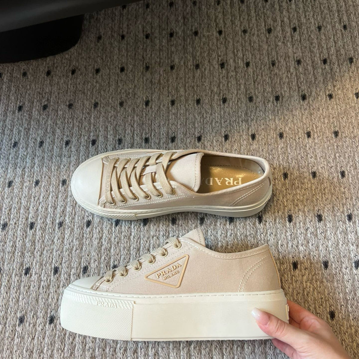 Shoes- Pd Fabric Sneakers Premium Designer Casual Shoes