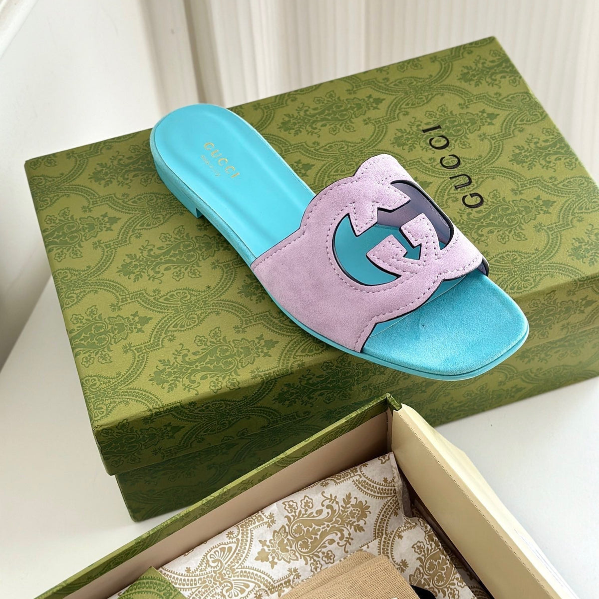 Gucci Shoes- Gucci Cut Out Sandals Premium Designer Casual Shoes