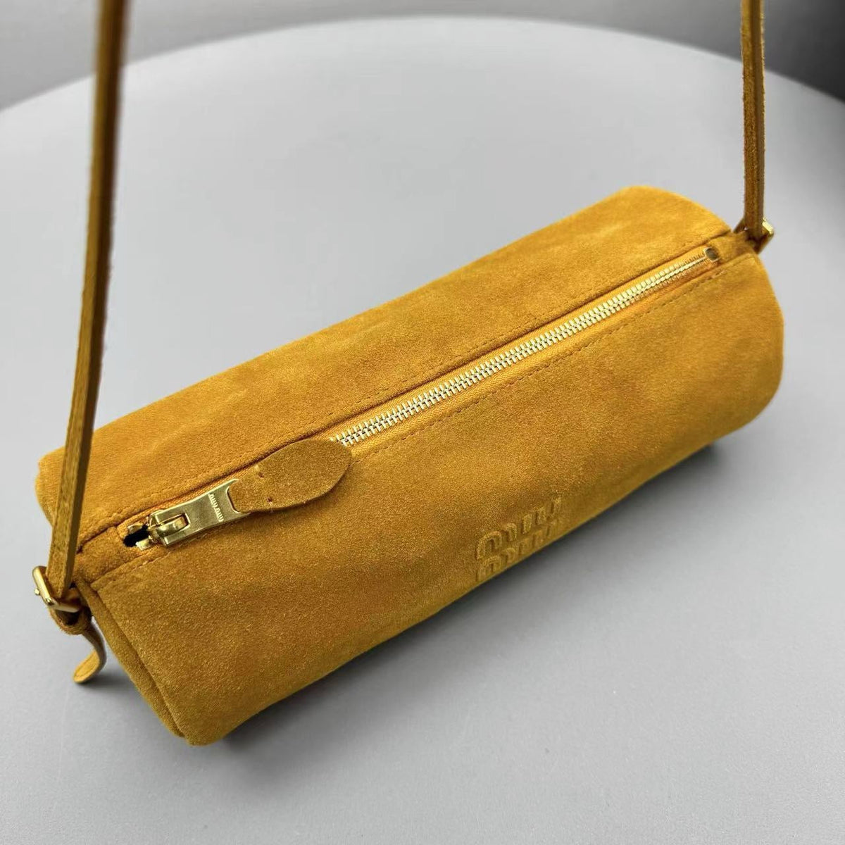 Bags- Miu M Suede Pouch Elegant Everyday Designer Handbag