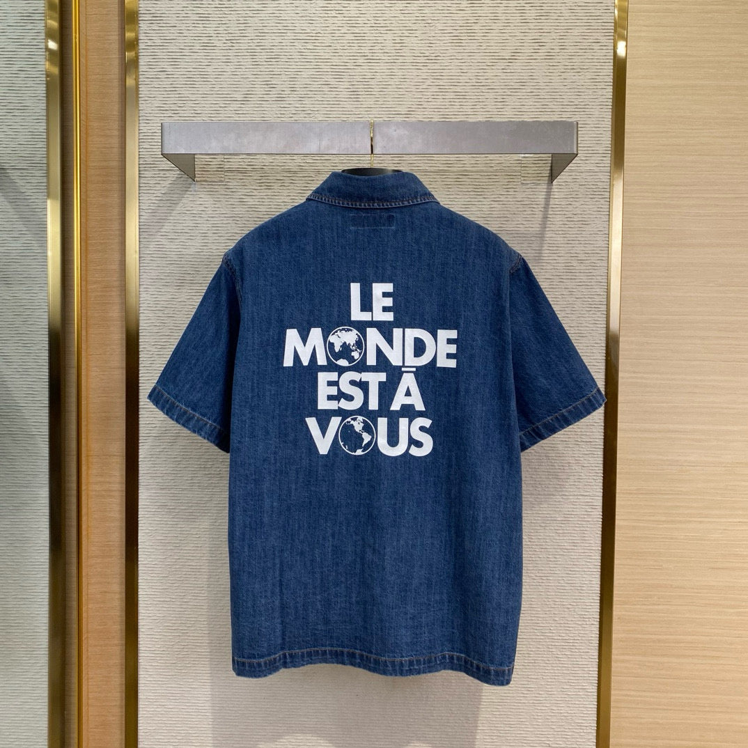 Louis Vuitton Tops- Louis Vuitton Lou Denim Shirt Elegant Everyday Designer Top