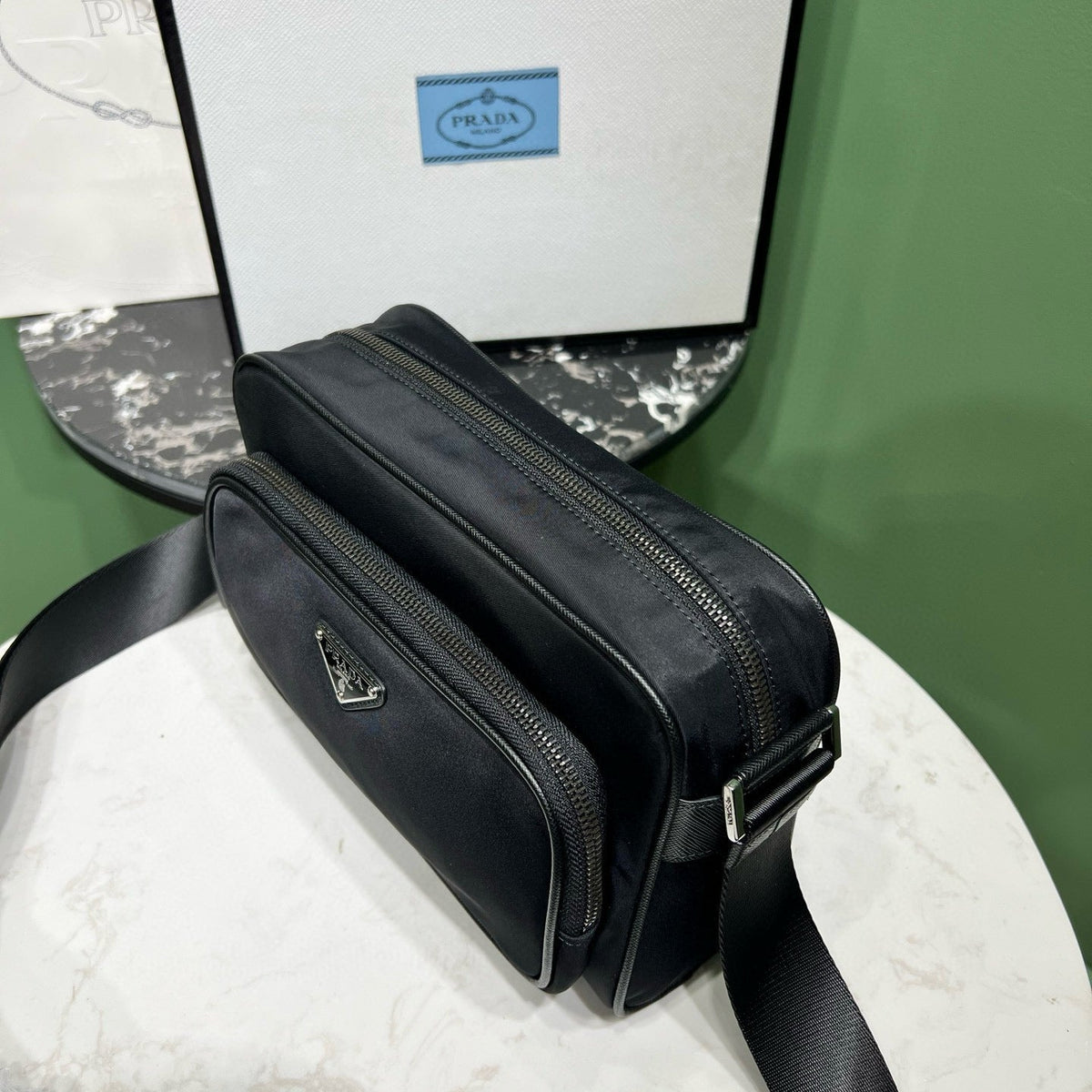 Wallets? Pd Small Re-nylon Shoulder Bag Premium Leather Designer Wallet