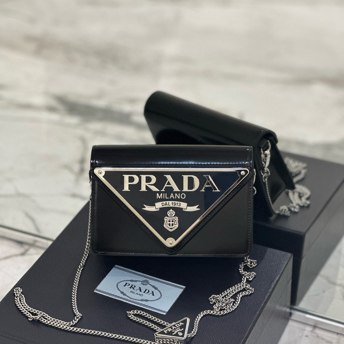 Bags- Pd Triangle Logo Buffed Shoulder Bag Luxury Designer Leather Handbag