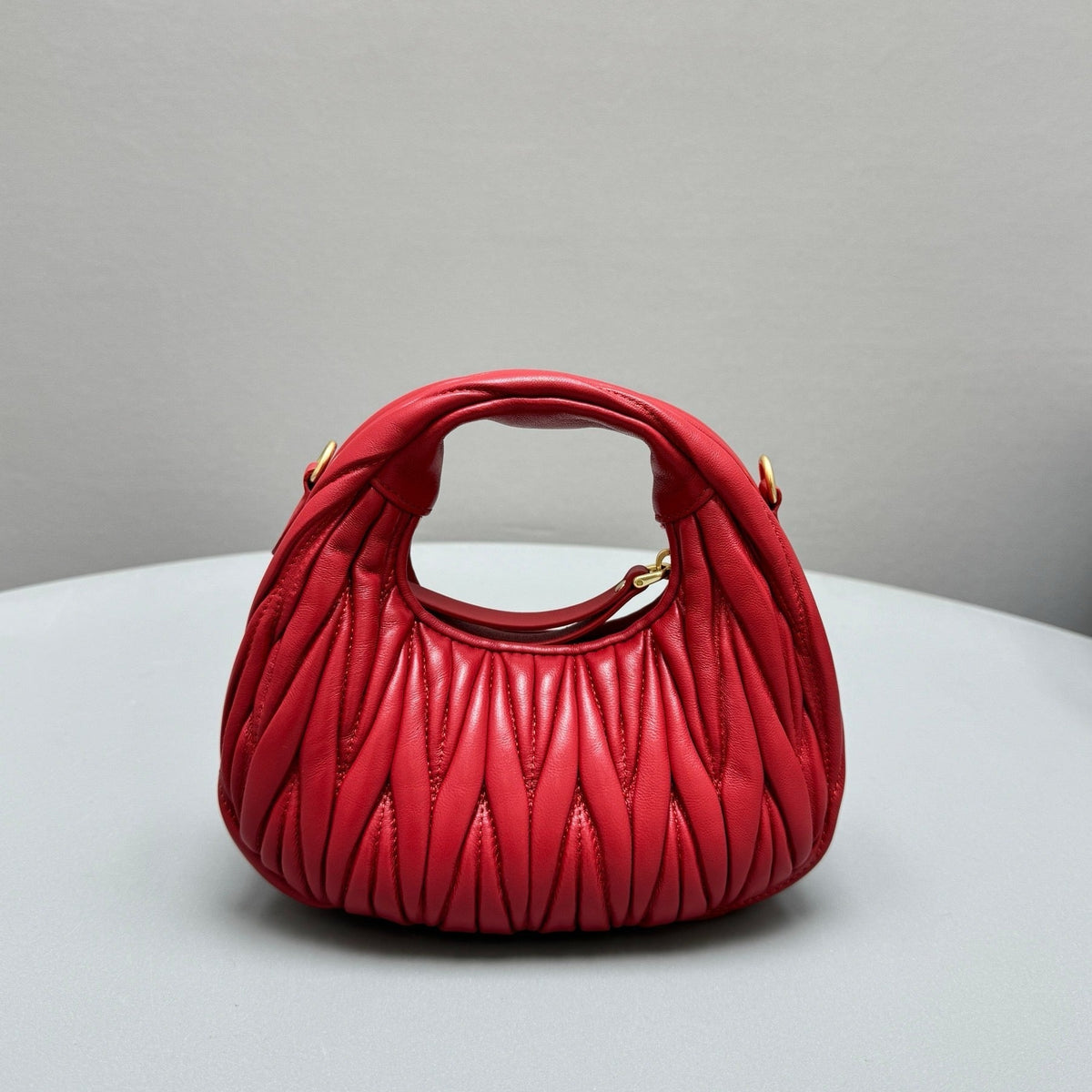 Bags- Miu M Wander Mini Hobo Bag Luxury Designer Leather Handbag