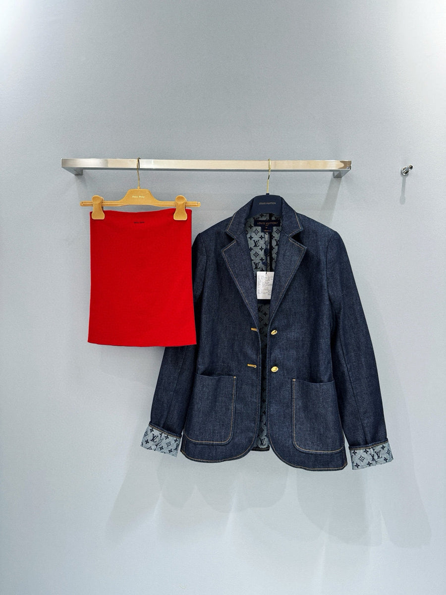 Louis Vuitton Jackets- Louis Vuitton Lou Denim Blazer Stylish Everyday Designer Outerwear