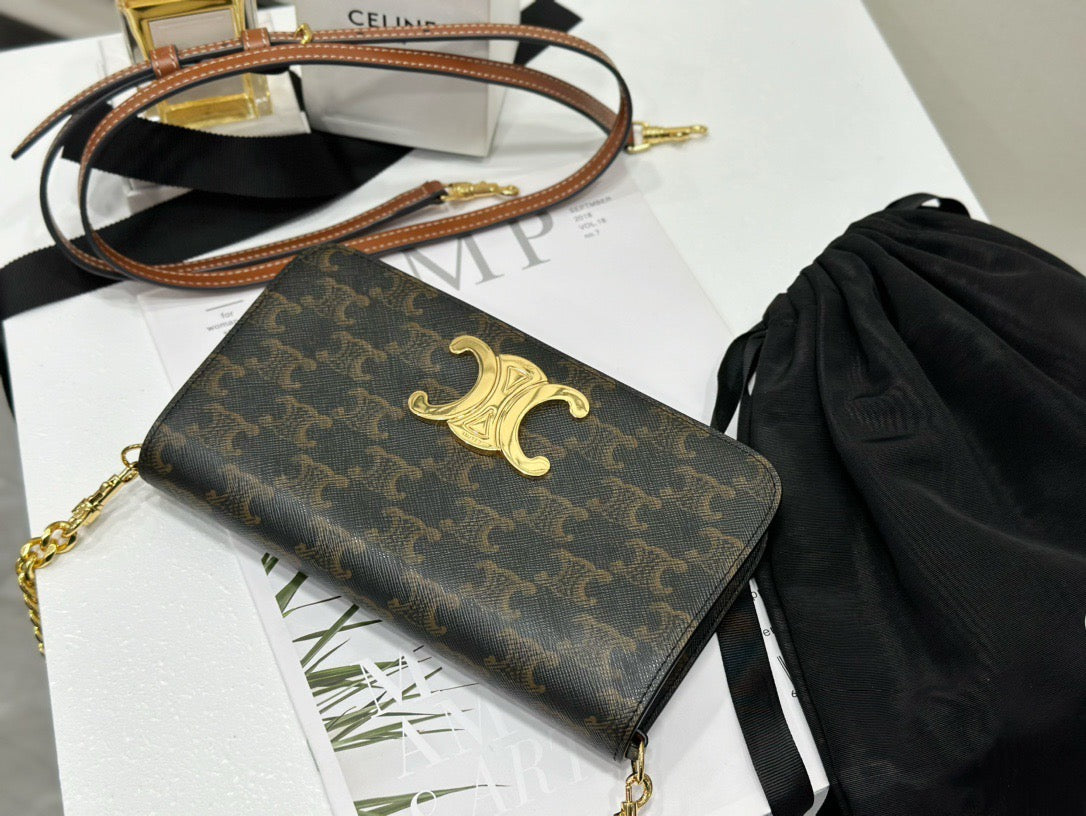 Bags- Cel Multipochette In Triomphe Canvas Bag Luxury Designer Leather Handbag