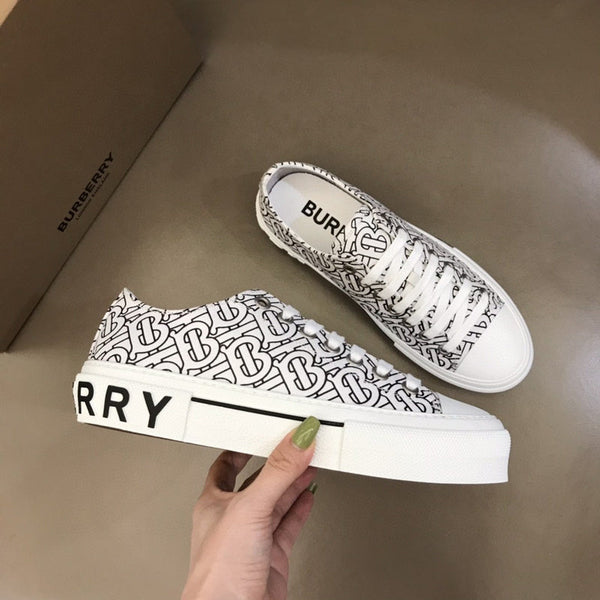 Burberry Burgundy Low-Top Sneakers - Front View