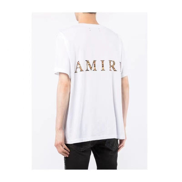 Close-up of Amiri t-shirt craftsmanship