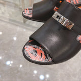Hermès Camel Bow-Detail Flats - Back View