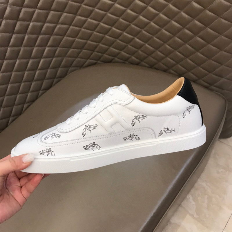 Hermès Chocolate Brown Slip-On Sneakers - Heel Detail View