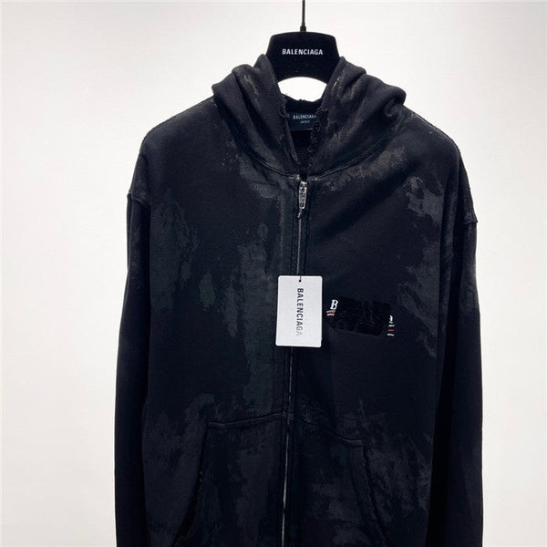 Close-up of Balenciaga designer clothing craftsmanship