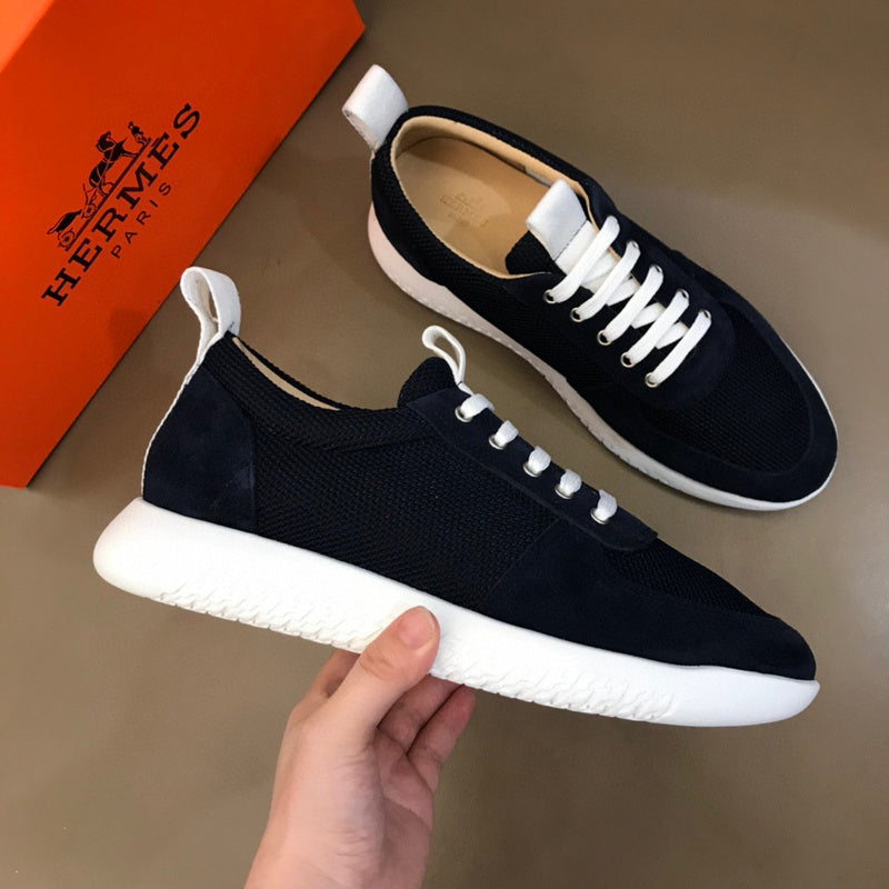 Hermès Camel Slip-On Sneakers - Angled View