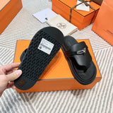 Hermès Black Gladiator Sandals - Back View