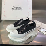 Alexander McQueen Burgundy Ankle Boots - Front View