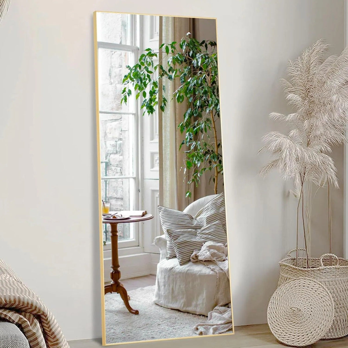 Full Length Mirror with Stand, Floor Mirror with Frame