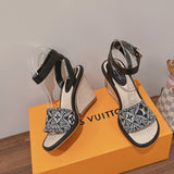 Louis Vuitton Burgundy Platform Heels - Front View