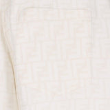 Close-up of Fendi pants hardware and fine stitching