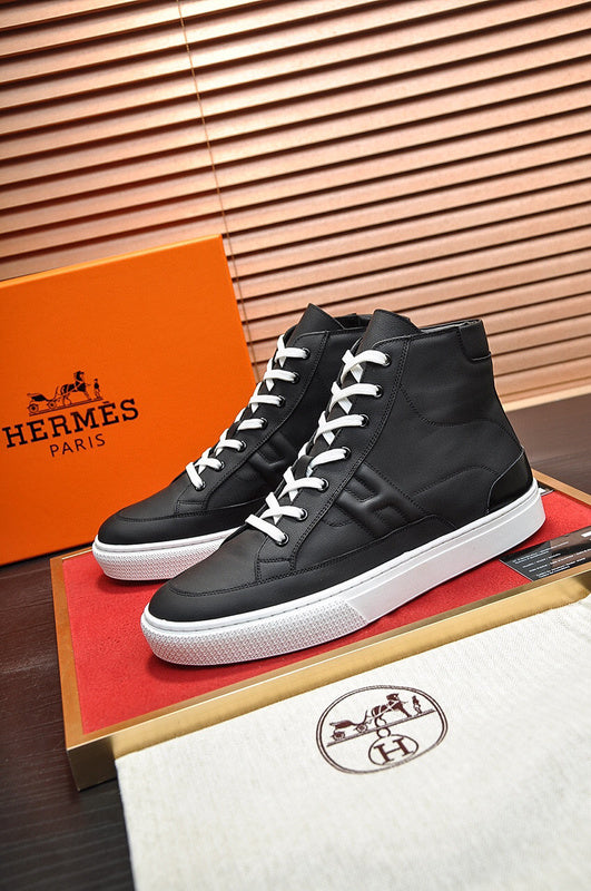 Hermès Black Slip-On Sneakers - Front View