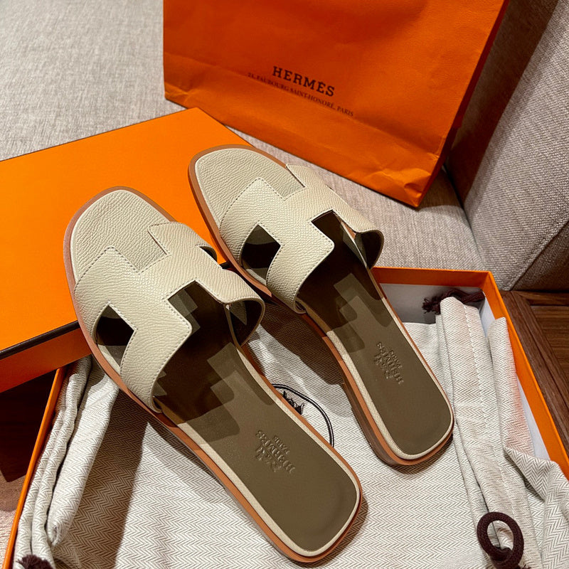 Hermès Beige Platform Sandals - Lifestyle Styling Shot