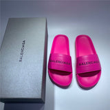 Balenciaga Nude Flat Thong Sandals - Side Profile View