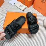 Hermes sandals Style 214 - styled lifestyle view
