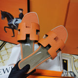 Hermès Red Espadrille Wedge Sandals - Sole Detail View