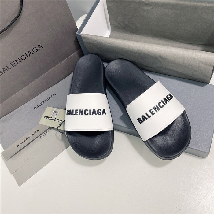 Balenciaga sandals Style 144 - front view, iconic logo design