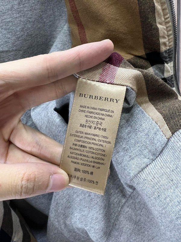Close-up of Burberry designer clothing craftsmanship