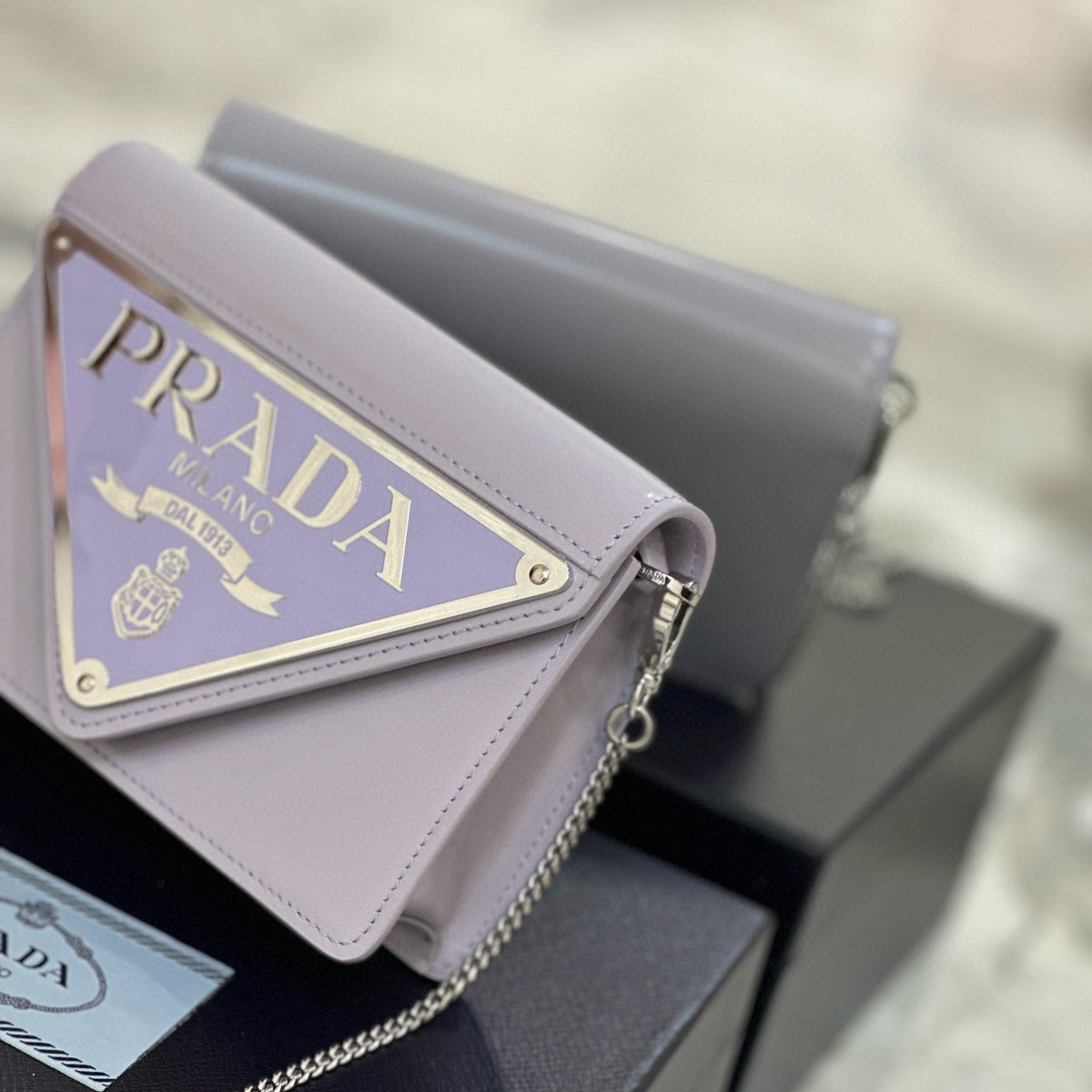 Bags- Pd Triangle Logo Buffed Shoulder Bag Elegant Everyday Designer Handbag