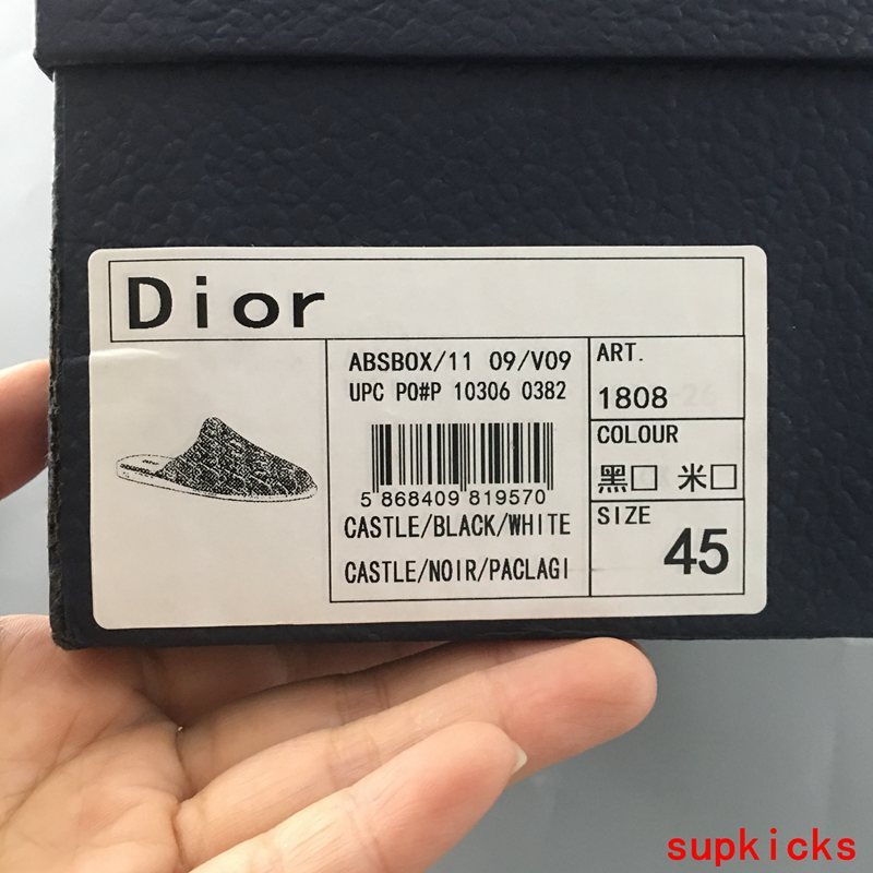 Dior shoes Style 043 - front view, classic monogram styling (alternate angle)