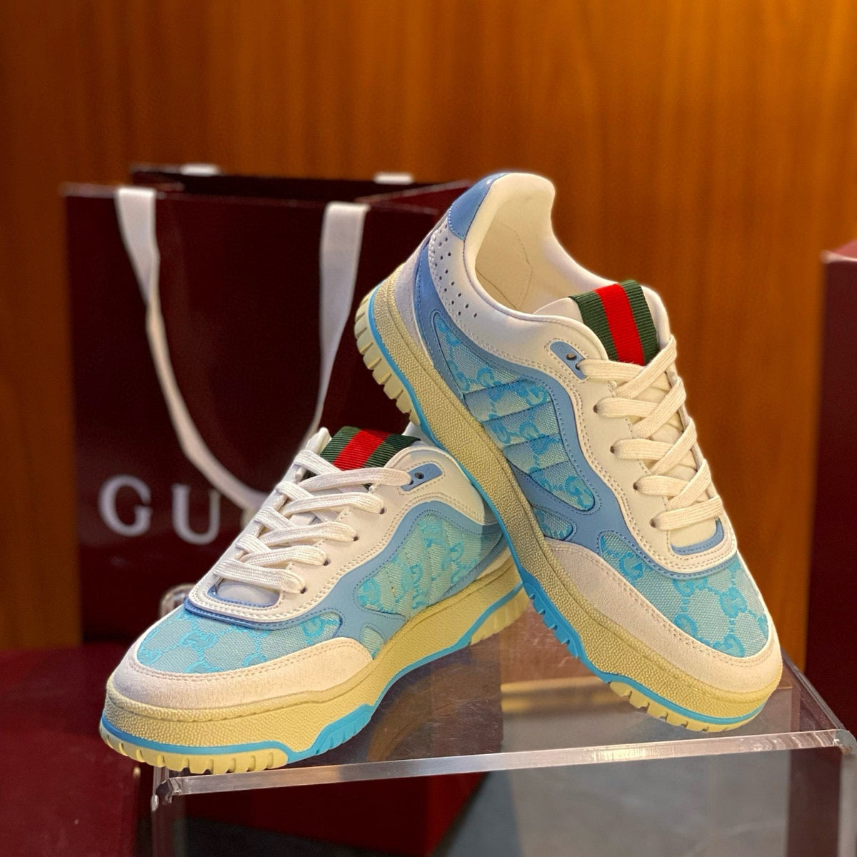 Gucci Shoes- Gucci Re Web Sneakers Premium Designer Casual Shoes