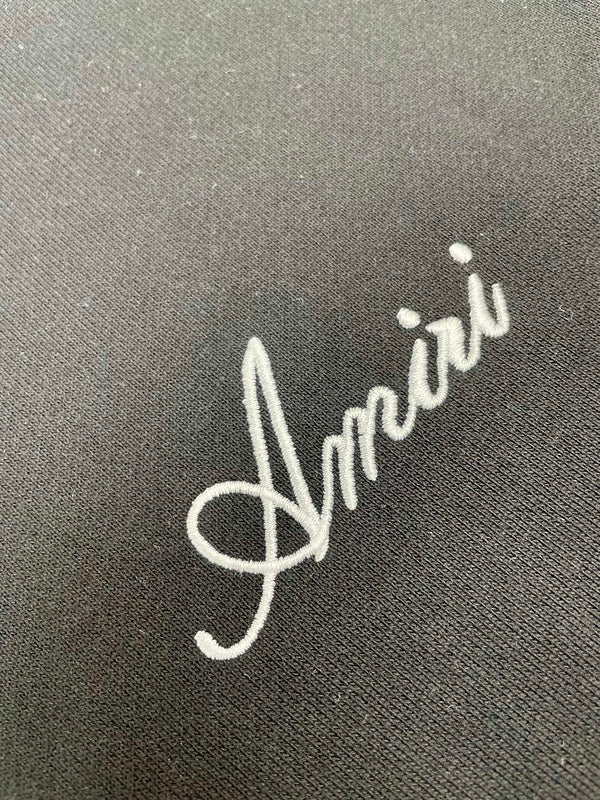 Close-up of Amiri hoodie craftsmanship