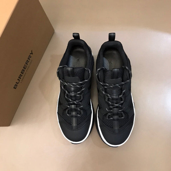 Burberry Grey Low-Top Sneakers - Side Profile View