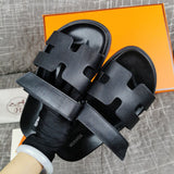 Hermès Tan Crisscross Strap Sandals - Front View