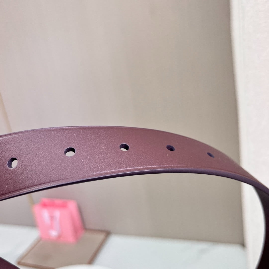 Belts- Miu M Belt 3 Cm Premium Leather Designer Belt