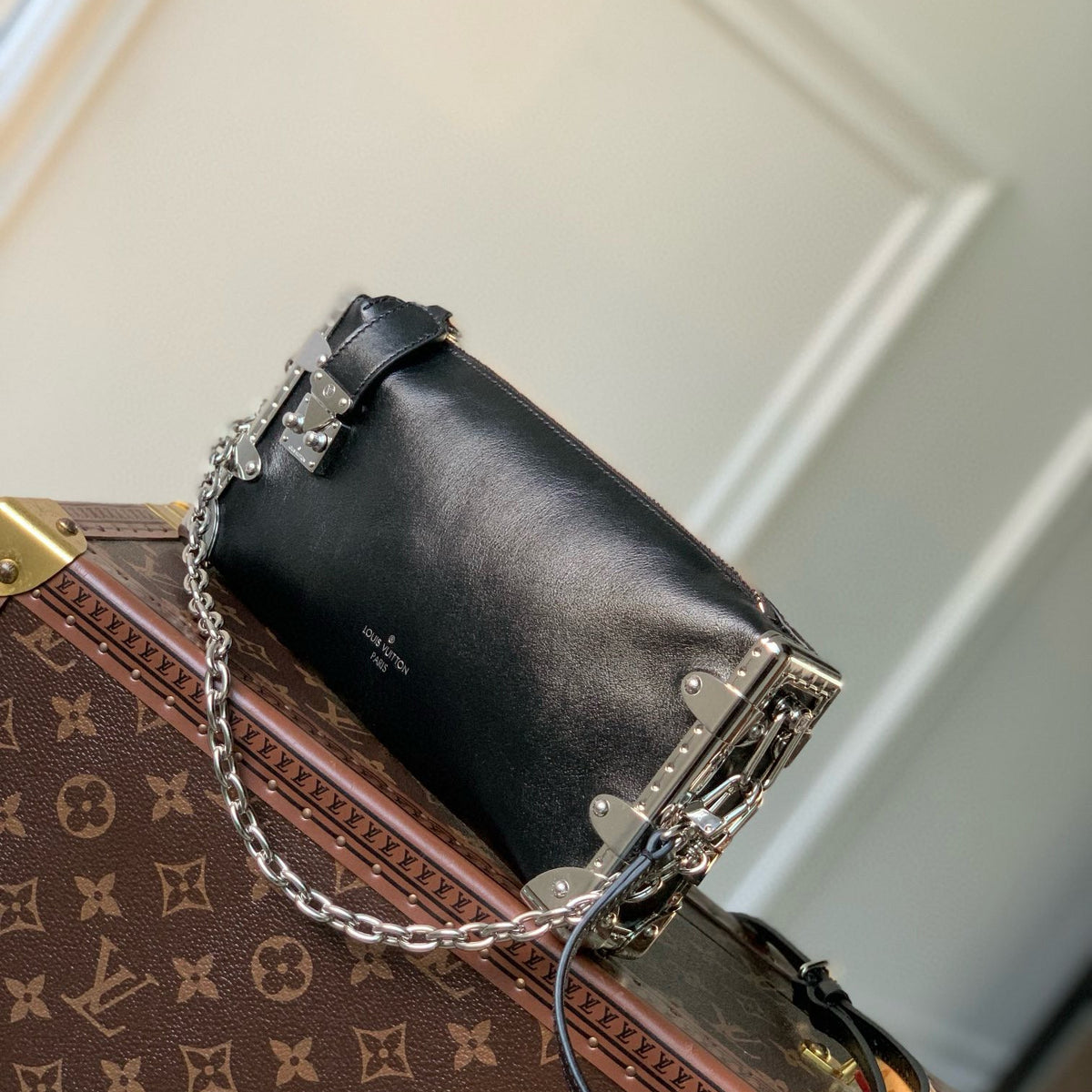 Louis Vuitton Bags- Louis Vuitton Lou Slim Trunk Bag Premium Designer Shoulder Bag